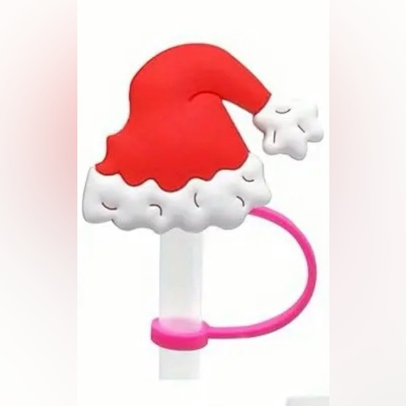 Santa Hat Straw Topper/Cover, NEW, Merry Christmas - Picture 1 of 8